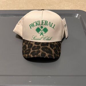 Anthropologie White and Brown Pickleball Hat